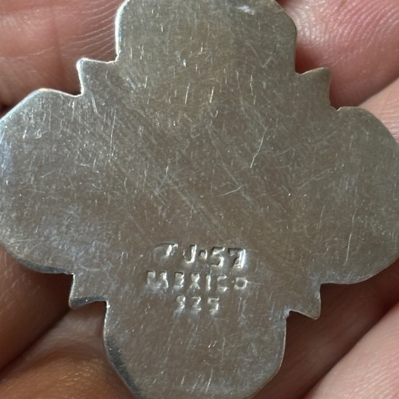 Taxco sterling silver & red coral pendant - Picture 2 of 5